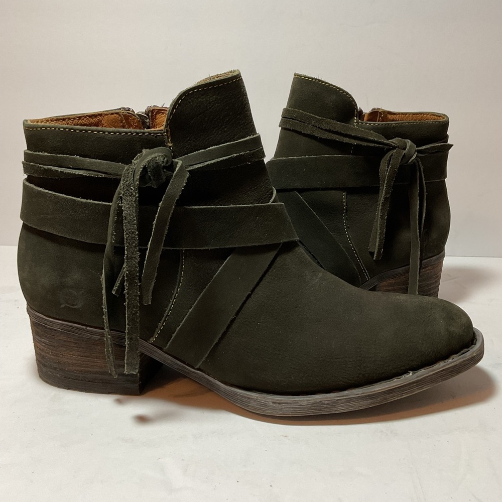 Born Mico Brown Suede Leather Ankle Boots Booties
